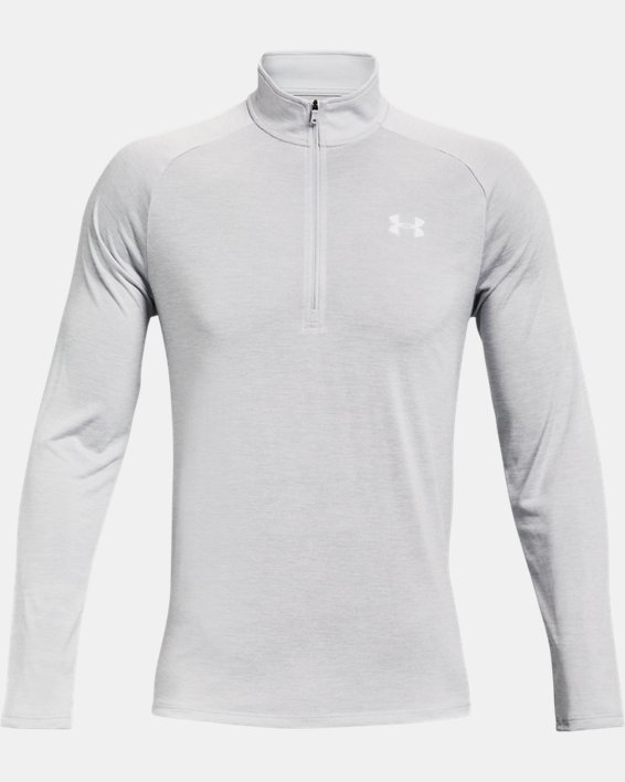 Herren UA Tech™ Shirt mit ½-Zip, langärmlig, Gray, pdpMainDesktop image number 4